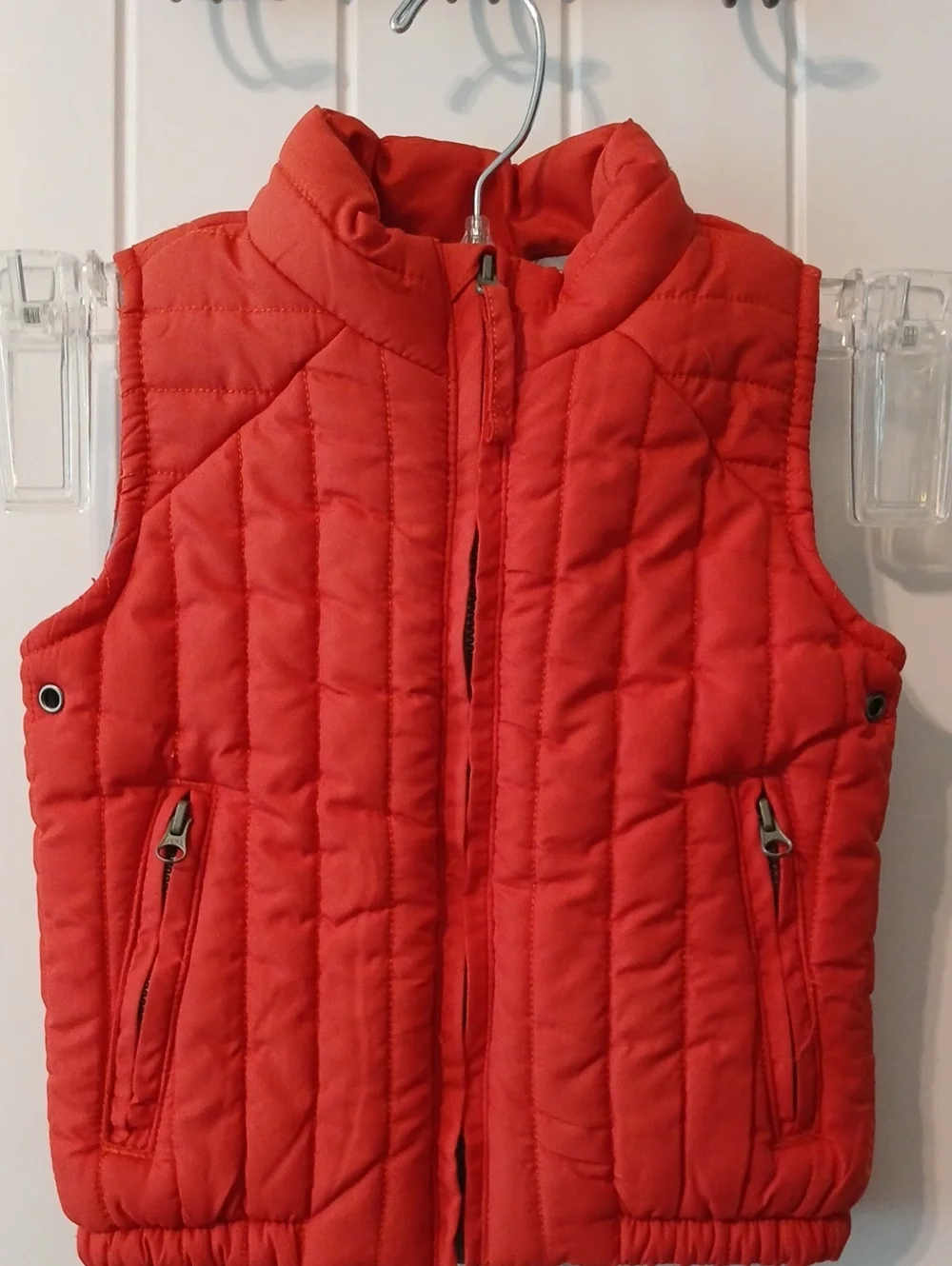 genuine kids By OSHKOSH Quilted Vest in ORANGE Baby 12M Like New